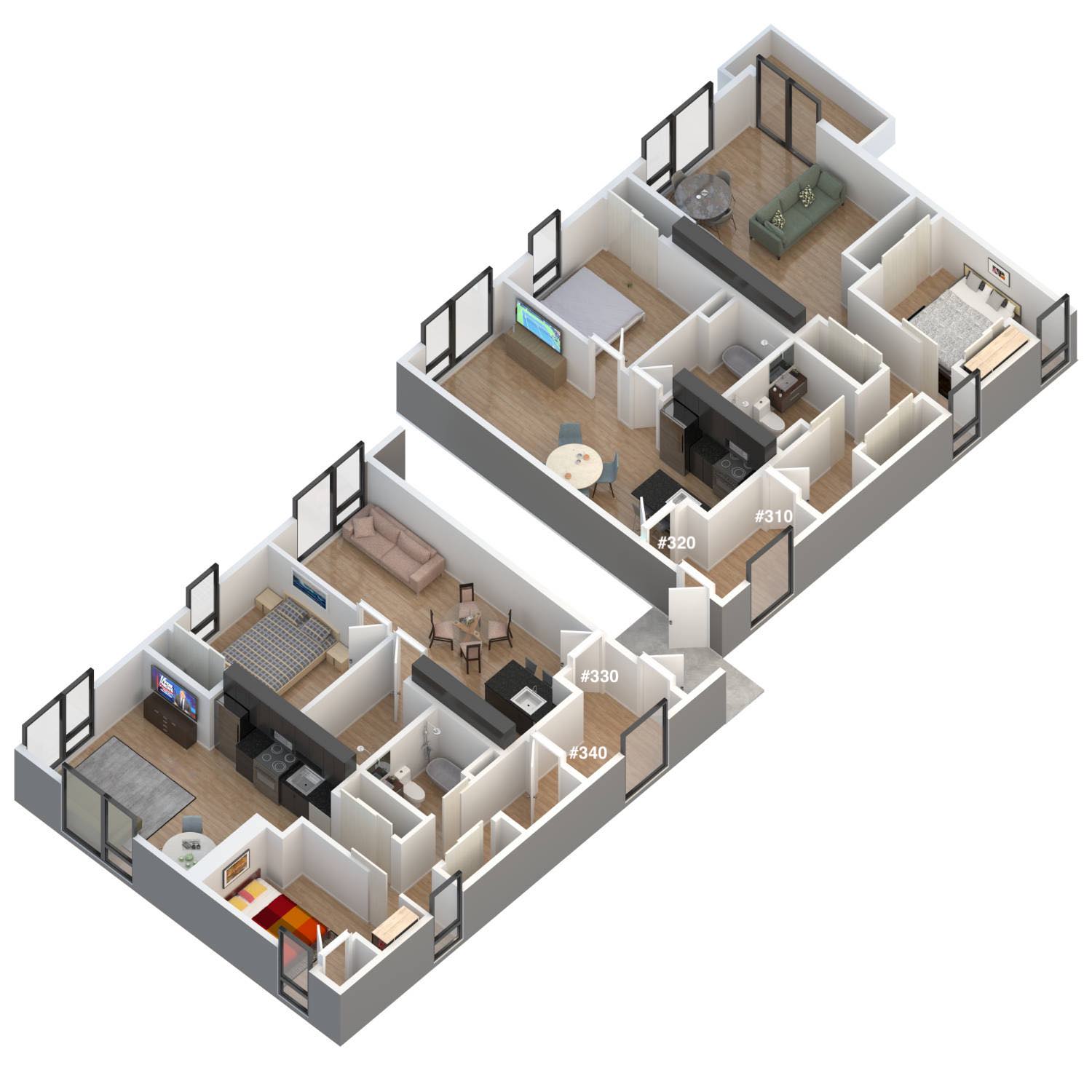 Level 3 - Floor Plan With Apartment Numbers